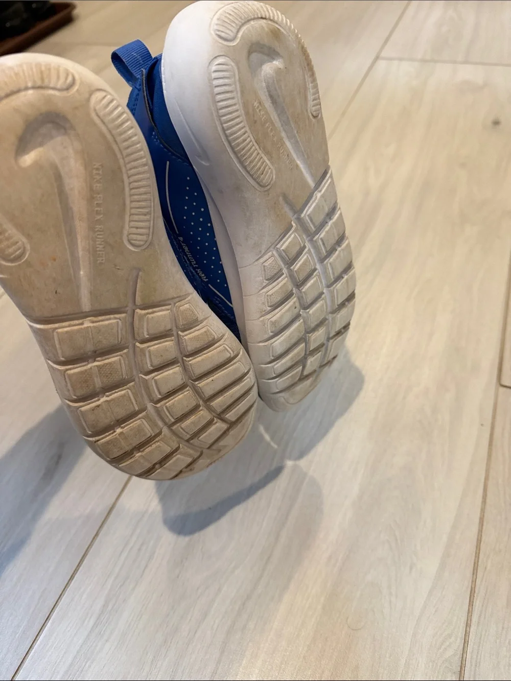 Nike Flex Runner Kids Royal Blue Slip-On Sneakers with White Sole, size 4
